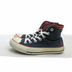 k■【23.5cm】コンバース/CONVERSE ALL STAR 裏地チェック キャンバススニーカーHI/紺/LADIES■32【中古】