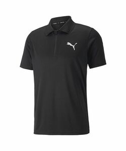 ●送料390円可能商品 プーマ PUMA 新品 メンズ 吸水速乾 快適 RTG ハーフジップ 半袖 ポロシャツ 黒 XLサイズ[848671-01-XL] 三 参★QWER