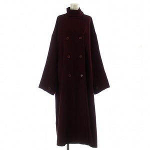 ガブリエラ コール ガーメンツ ロロピアーナ生地 NO.65 OVERSIZED DOUBLE BREASTED COAT 2 M ボルドー 赤 レッド /AQ ■GY18