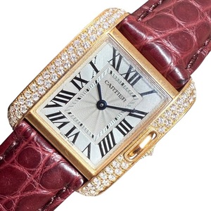 カルティエ Cartier タンク アングレース SM WT100013 K18ピンクゴールド 腕時計 レディース 中古