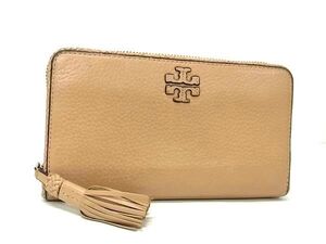 TORY BURCH トリーバーチ マックグロー レザー タッセル ラウンドファスナー 長財布 ウォレット 小銭入れ ピンクベージュ系 DG5468