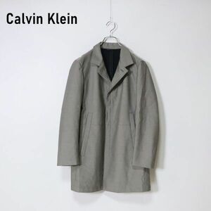 Calvin Klein カルバンクライン ジップ ロングテーラードジャケット ハーフコート ステンカラーコート グレー２ YC52