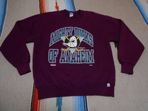 １９８０年代製MIGHTY DUCKS OF ANAHEIM RUSSELL ATHLETICラッセル アイスホッケー ビンテージ スウェットVINTAGE NHL ICE HOCKEY CHAMPION