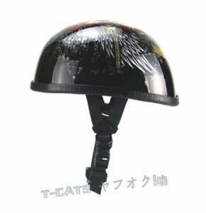 ☆新品ハーフヘルメット 半帽ヘルメットバイクヘルメット 夏用 ハーフヘルメットM-XLサイズ選択可能 サイズ：L /グロスブラック