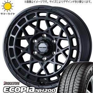 155/65R14 サマータイヤホイールセット サクラ etc (BRIDGESTONE ECOPIA NH200 & MUDVANCEX TypeM 4穴 100)