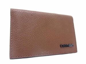 ■美品■ Calvin Klein カルバンクライン レザー 小銭入れ カード入れ パスケース メンズ ブラウン系 DE8255