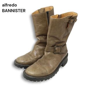 alfredo BANNISTER アルフレッド バニスター 秋冬 vibramソール★ サイドジップ レザー エンジニア ブーツ Sz.42 メンズ　I5G00003_1#T