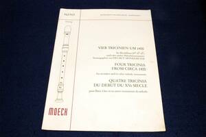 Moeckメック輸入リコーダー楽譜512/513【VIER TRICINIEN UM 1400(FOUR TRICINIA FROM CIRCA 1400)】Zeitschrift fr Spielmusik