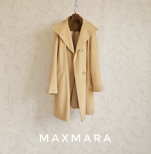 超高級 MAXMARA 一級品憧れのイタリア製オーバーサイズコート マックスマーラ めちゃかわふわゆるスタイル 人気ライトベージュ系カラー