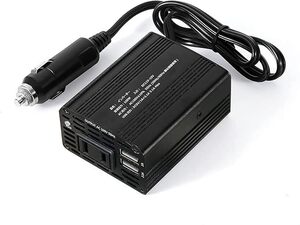 インバーター 150W シガーソケット コンセント : DC12VをAC100Vに変換 USB 2ポート 搭載 車載用インバーター 12V車専用