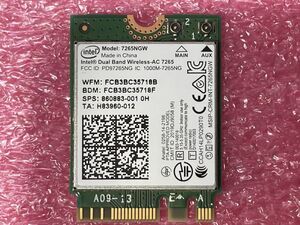 #4001 Intel 7265NGW M.2 2230接続 内蔵無線LANボード Wi-Fi 5 (ac) + Bluetooth v4.2 Dual Band Wireless-AC 7265 ※未使用バルク※ #07