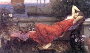 模写油絵　Waterhouse_アリアドネ　MA1706