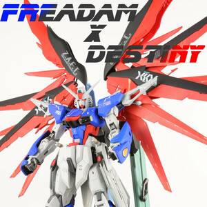 【1円スタート】フリーダム デスティニーガンダム ミキシング 改修 塗装済み 完成品 seed ガンプラ MG 1/100 