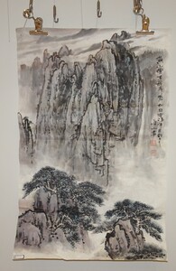 rarebookkyoto　2ｋ62絵資料　劉白山/　黄山　　まくり　紙本　遼寧画家　1991年頃作　写経　学者　書家