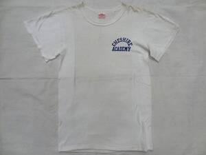 ビンテージ 希少 40S 50S 白 青 プリント クルーネック Tシャツ アカデミー WH BRINE CO サイズ S スモール レア ホワイト 珍品 雰囲気 