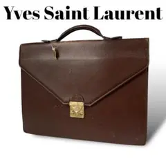 Yves Saint Laurent ビジネスバッグ　レザー　ブラウン