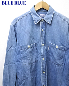 1【BLUE BLUE DENIM SHIRT Blue ブルー ブルー デニムシャツ H.R.MARKET ハリウッドランチマーケット ブルー】