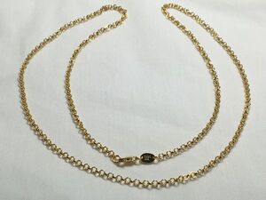 美品ロールチェーン シルバーネックレス60cm★２４K加工