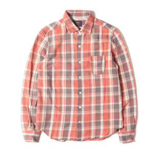 TMT シャツ サイズ:L 21SS ヘビーウェイト チェック フランネル シャツ (COLLOR OFF HEAVY NELL CHECK SHIRTS) レッド チャコール