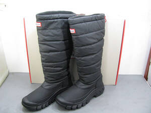 ★未使用品★HUNTER WOMENS INTREPID TALL SNOW BOOT ハンター スノーブーツ ブラック 25㎝ レディース