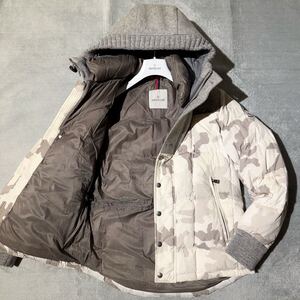 M相当★MONCLER BEAUMONT モンクレール バーモント ダウンジャケット ブルゾン パーカー フード 迷彩 カモフラ エルボーパッチ メンズ 1 