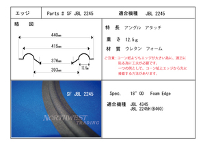 ★★JBL 4345用お買得ウレタンエッジ交換キット　JBL 4345・2245用　エッジ4枚+水性接着剤45g+交換マニュアル　#SF JBL 2245★★