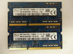 ☆SK hynix PC3L-12800S 4GB×2枚 BIOS確認済☆５