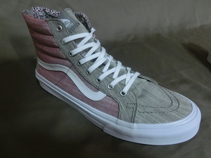 USA購入 超レア 人気シリーズ 珍しいかかと部分ジップデザイン バンズ【Vans】 【SK8-Hi Slim ZIP】キャンバス素材 24.0㌢ 新品未使用