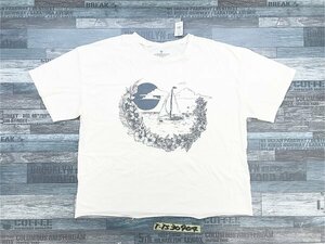 訳あり新品！AMERICAN EAGLE アメリカンイーグル レディース 花がら ヨット クロップド丈 ワイドTシャツ 大きいサイズ XL ベージュ