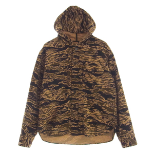 TENDERLOIN テンダーロイン T-WOOL BAMBOO PARKA SHT ウール バンブー シャツ パーカー タイガーカモ 迷彩 カーキ系 イエロー系 M【中古】