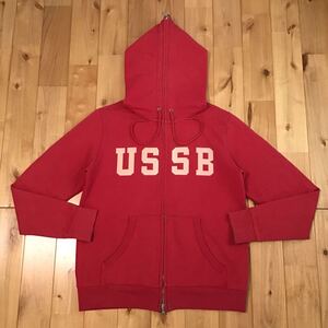 URSUS BAPE フルジップ パーカー Sサイズ Red a bathing ape full zip hoodie エイプ ベイプ アベイシングエイプ t010