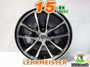 【中古】LEHRMEISTER/ブラポリ/15x6J+45/100/4H/15インチ ホイール4本セット/レクサスCT,シエンタ,インプレッサスポーツ,レガシィB4