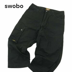 USA製★ swobo スオボー 春夏 クロップド カーゴ パンツ Sz.32　メンズ 黒 自転車 サイクリング　A4B02432_5#P