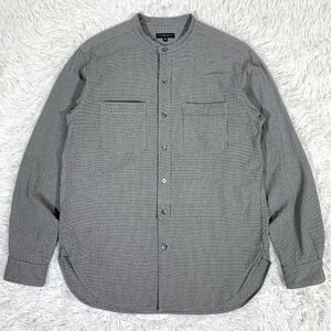 エンジニアードガーメンツ バンドカラー 長袖 シャツ 千鳥格子 Banded Collar Shirts Small Houndstooth Mサイズ