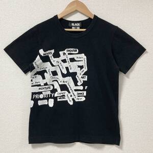 AD2011 BLACK COMME des GARCONS メッセージ Tシャツ 黒 Mサイズ ブラック コムデギャルソン 半袖 カットソー Tee archive 4040371