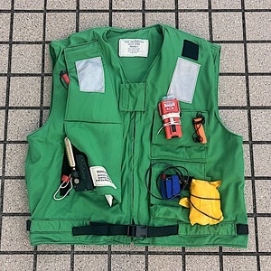 米軍　ライフジャケット　LIFE PRESERVER VEST TYPE MARK1　グリーン　L　ミリタリー