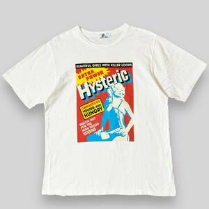 希少 HYSTERIC GLAMOUR ヒステリックグラマー ガール グラフィック プリント 半袖 Tシャツ L 白 ヒスガール ロゴ GIRL ウーマン レディー 