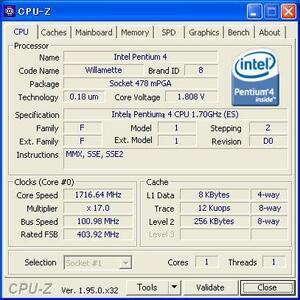 INTEL Pentium4 1.70 GHz (Willamette) Socket478 ★中古正常品★