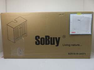 【中古未開封品】SoBuy ソーバイ 洗面所収納棚 BZR18-W-34571 ○YR-15622○