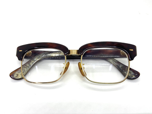 【べっ甲】K18YG イエローゴールド　メガネ　レンズ付き　メガネフレーム　眼鏡　老眼鏡　20230624