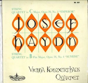 LP Vienna Konzerthaus Quartet ハイドン：弦楽四重奏曲作品76第3番ハ長調「皇帝」 ML5117 WESTMINSTER /00260