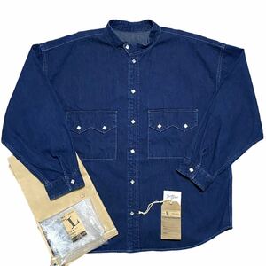 【即決】新品未使用 22SS Lサイズ テンダーロイン DENIM SHT SNAP BUTTON WASH スナップボタン スタンド デニム シャツ