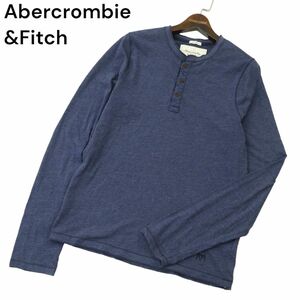 Abercrombie&Fitch アバクロンビー＆フィッチ 通年 トナカイ刺繍★ ヘンリーネック 長袖 カットソー Tシャツ Sz.M　メンズ　A4T03348_3#F