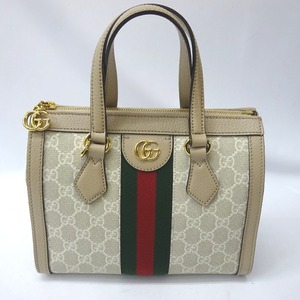 Ft602631 グッチ ハンドバッグ 2WAY オフィディア GGスプリーム シェリーライン 547551 ホワイト系 レディース GUCCI 未使用