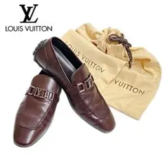 美品！LOUIS VUITTON 26cmドライバーライン革ローファーmh105