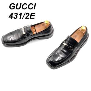 即決 GUCCI グッチ 28.5cm 43.5E 1477 メンズ レザーシューズ ビットローファー 黒 ブラック 革靴 皮靴 ビジネスシューズ