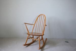 英国アンティーク◇ERCOLアーコールクエーカーロッキングチェア/木製椅子イス/揺り椅子/店舗什器/ディスプレイ/イギリスビンテージ家具