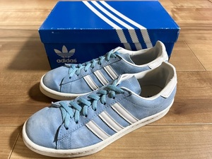 箱付き良品、オールド、レア!ADIDAS アディダス CAMPUS 80s キャンパス ライトブルー 2013年製 23.5cm US5.5 オリジナル フランス ガゼル