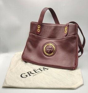 ON3】GRETA バッグ ゴールド金具 鞄　ハンドバッグ トートバッグ レザー　紫 ピンク系　マゼンタ　バック　かばん
