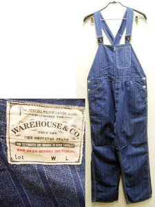 ●即決[W34]WAREHOUSE 1093 BIB OVERALL ランダム ストライプ オーバーオール パンツ■6241